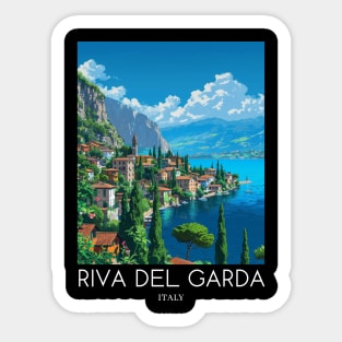 A Pop Art Travel Print of Riva del Garda - Italy Sticker